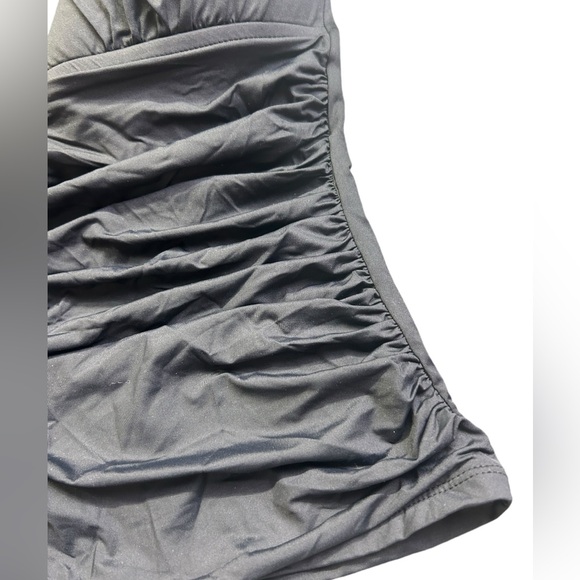 LA BLANCA women’s black Island Goddess Halter Tankini swim Top size 4 NWT - Picture 5 of 8